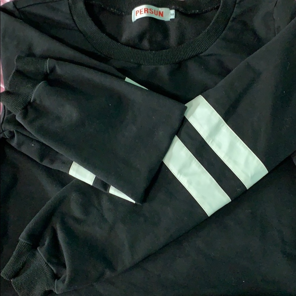 Black Shirt with White Stripes on the Side